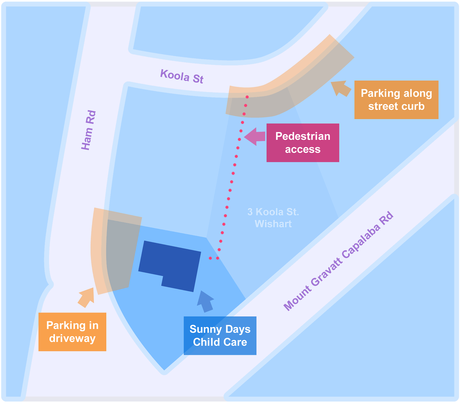 Parking and access map.